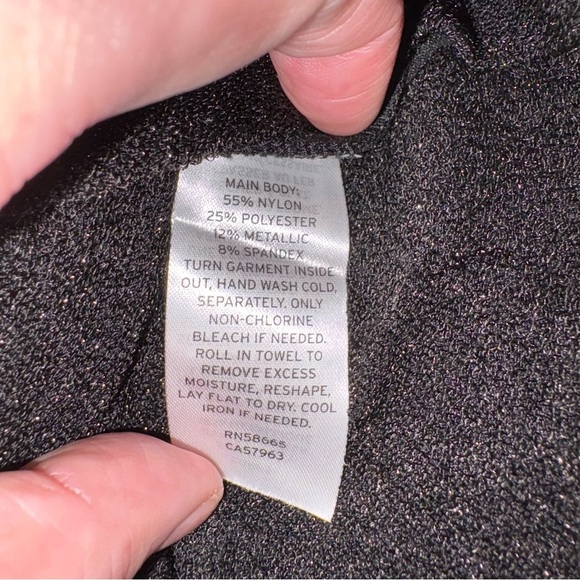 Halogen Black with Silver Sparkle Bodycon Dress with Mock Neck NWOT - Picture 4 of 5